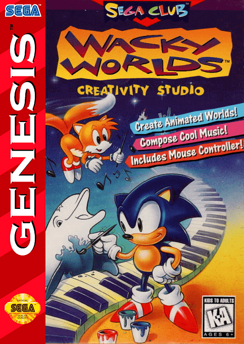 Wacky Worlds Creativity Studio box art for Sega Genesis